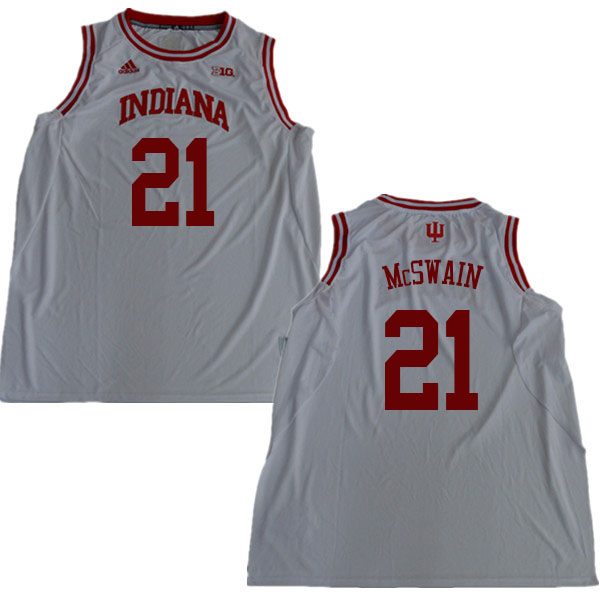 Men #21 Freddie McSwain Indiana Hoosiers College Basketball Jerseys Sale-White - Click Image to Close